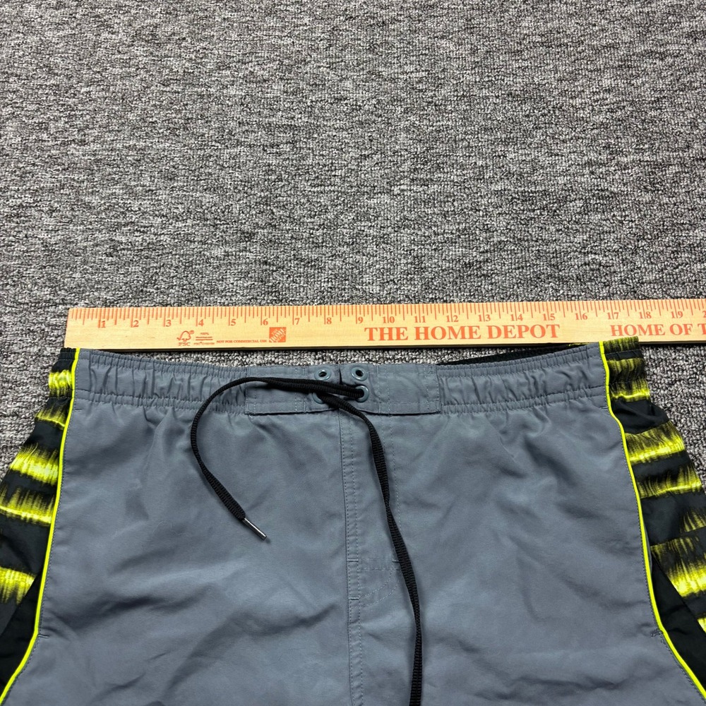 Y2K 2000s Nike Baggy Board Shorts Grey/Neon Yellow Size Large - Picture 6 of 7